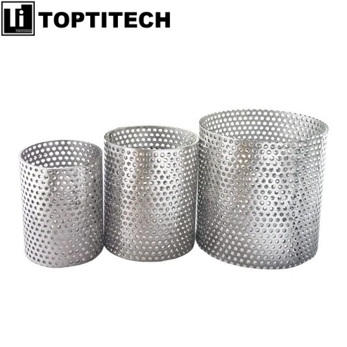 304 316 Paslanmaz Çelik Delikli Metal Filtre Strainer Tüpü, Endüstriyel Deniz Suyu İçin factory