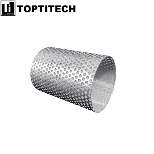 304 316 Paslanmaz Çelik Delikli Metal Filtre Strainer Tüpü, Endüstriyel Deniz Suyu İçin